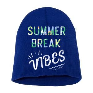 Vacay Summer Brake Vibes Vacation Tee Beach Palms Cruise Tee Meaningful Gift Short Acrylic Beanie