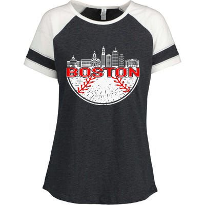 Vintage Style Boston Baseball Enza Ladies Jersey Colorblock Tee