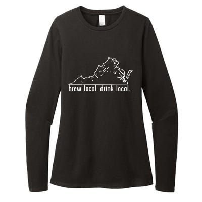 Virginia State Brewery Map Craft Beer Graphic Womens CVC Long Sleeve Shirt