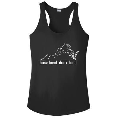 Virginia State Brewery Map Craft Beer Graphic Ladies PosiCharge Competitor Racerback Tank