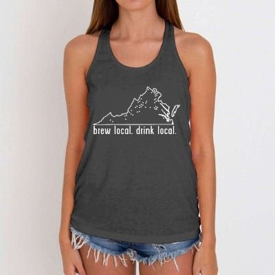 Virginia State Brewery Map Craft Beer Graphic Women's Knotted Racerback Tank