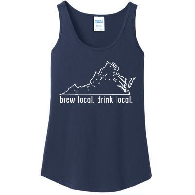 Virginia State Brewery Map Craft Beer Graphic Ladies Essential Tank