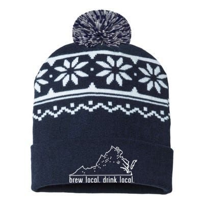 Virginia State Brewery Map Craft Beer Graphic USA-Made Snowflake Beanie