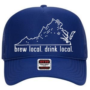 Virginia State Brewery Map Craft Beer Graphic High Crown Mesh Back Trucker Hat