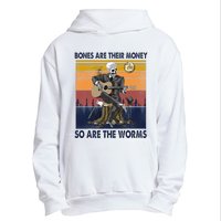 Vintage Skeleton Bones Are Their Money So Are The Worms Urban Pullover Hoodie