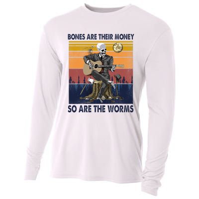 Vintage Skeleton Bones Are Their Money So Are The Worms Cooling Performance Long Sleeve Crew