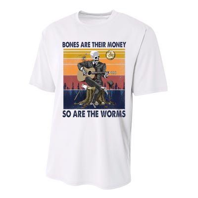 Vintage Skeleton Bones Are Their Money So Are The Worms Performance Sprint T-Shirt