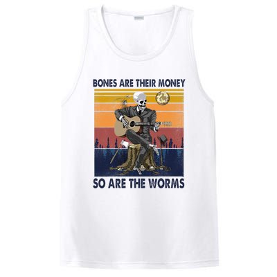 Vintage Skeleton Bones Are Their Money So Are The Worms PosiCharge Competitor Tank