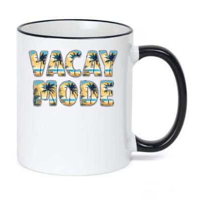 Vacation Summer Beach Scenery And Palm Trees Vacay Mode Ocean Great Gift 11oz Black Color Changing Mug