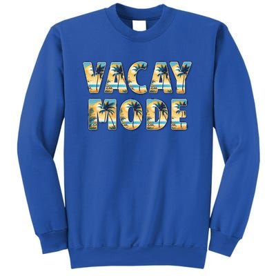 Vacation Summer Beach Scenery And Palm Trees Vacay Mode Ocean Great Gift Sweatshirt