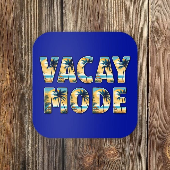 Vacation Summer Beach Scenery And Palm Trees Vacay Mode Ocean Great Gift Coaster