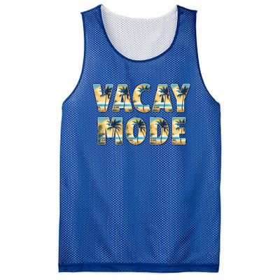 Vacation Summer Beach Scenery And Palm Trees Vacay Mode Ocean Great Gift Mesh Reversible Basketball Jersey Tank