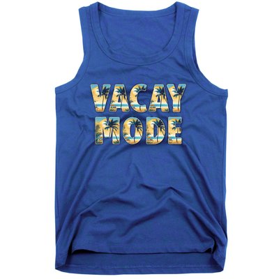 Vacation Summer Beach Scenery And Palm Trees Vacay Mode Ocean Great Gift Tank Top