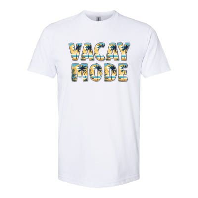 Vacation Summer Beach Scenery And Palm Trees Vacay Mode Ocean Great Gift Softstyle CVC T-Shirt