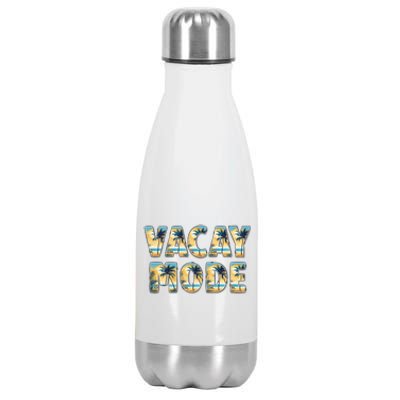 Vacation Summer Beach Scenery And Palm Trees Vacay Mode Ocean Great Gift Stainless Steel Insulated Water Bottle