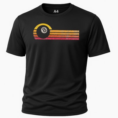 Vintage Style Billiards 8 Ball Silhouette Retro Pool Player Performance Shirt