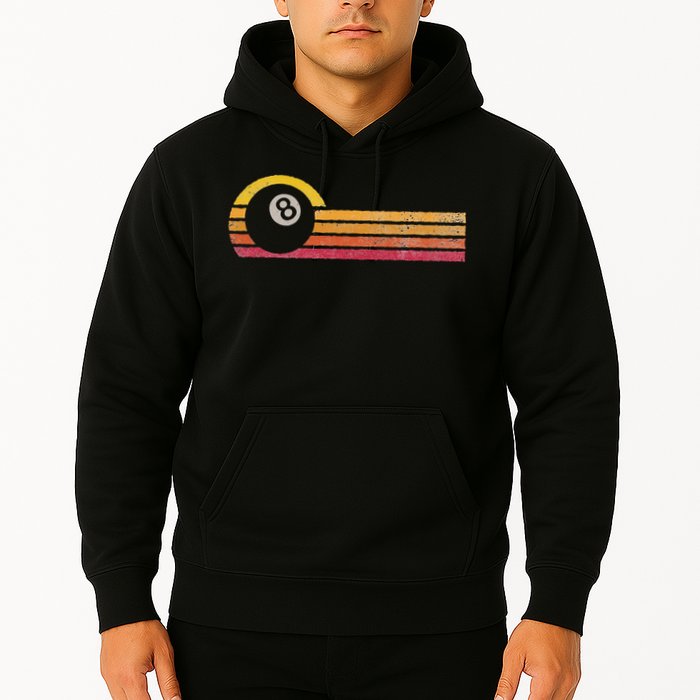 Vintage Style Billiards 8 Ball Silhouette Retro Pool Player Hoodie