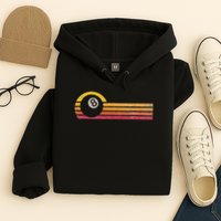 Vintage Style Billiards 8 Ball Silhouette Retro Pool Player Hoodie
