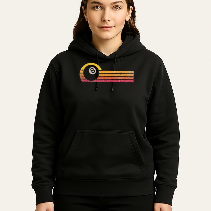 Vintage Style Billiards 8 Ball Silhouette Retro Pool Player Hoodie