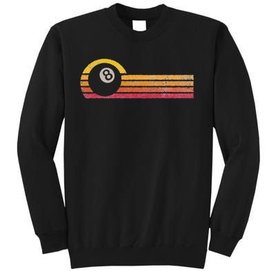 Vintage Style Billiards 8 Ball Silhouette Retro Pool Player Sweatshirt