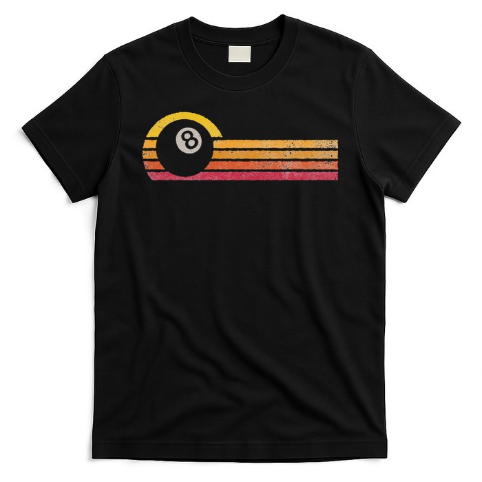 Vintage Style Billiards 8 Ball Silhouette Retro Pool Player T-Shirt