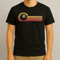 Vintage Style Billiards 8 Ball Silhouette Retro Pool Player T-Shirt
