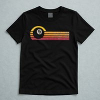 Vintage Style Billiards 8 Ball Silhouette Retro Pool Player T-Shirt