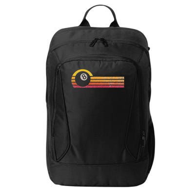 Vintage Style Billiards 8 Ball Silhouette Retro Pool Player City Backpack