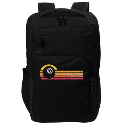 Vintage Style Billiards 8 Ball Silhouette Retro Pool Player Impact Tech Backpack