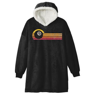 Vintage Style Billiards 8 Ball Silhouette Retro Pool Player Hooded Wearable Blanket