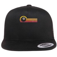Vintage Style Billiards 8 Ball Silhouette Retro Pool Player Flatbill Hat