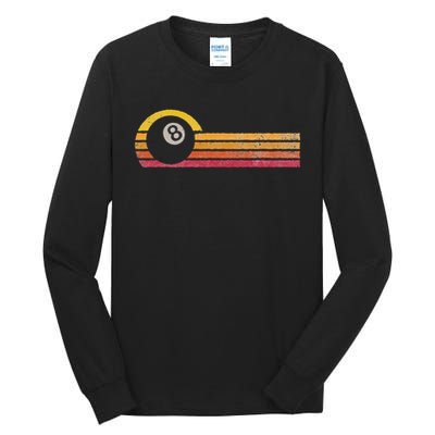 Vintage Style Billiards 8 Ball Silhouette Retro Pool Player Tall Long Sleeve T-Shirt