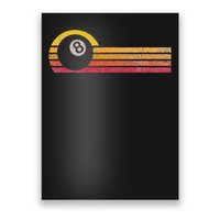 Vintage Style Billiards 8 Ball Silhouette Retro Pool Player Poster