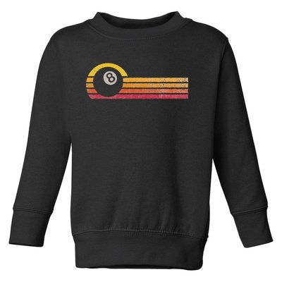 Vintage Style Billiards 8 Ball Silhouette Retro Pool Player Toddler Sweatshirt