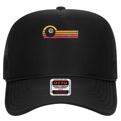 Vintage Style Billiards 8 Ball Silhouette Retro Pool Player Trucker Hat
