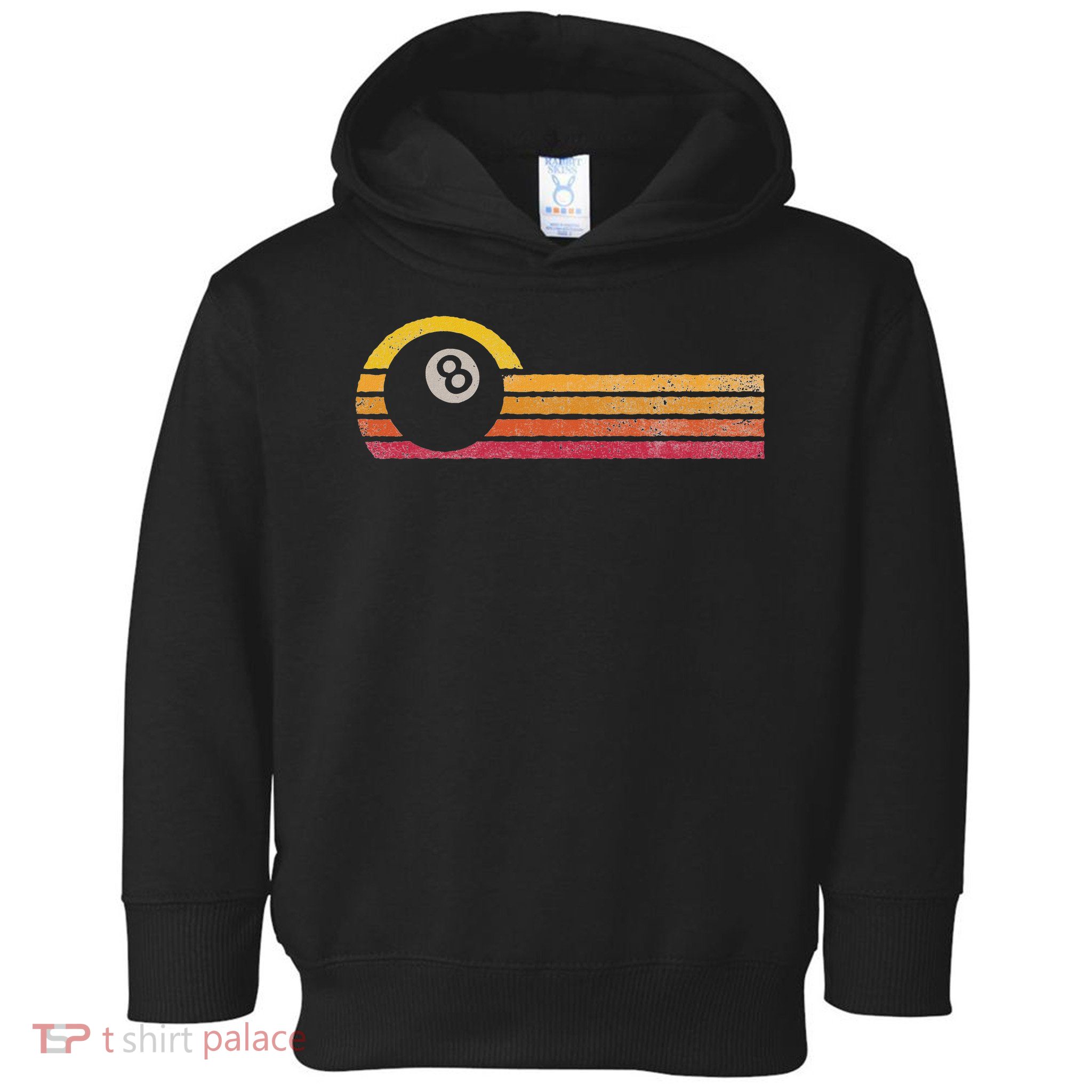Vintage Style Billiards 8 Ball Silhouette Retro Pool Player Toddler Hoodie