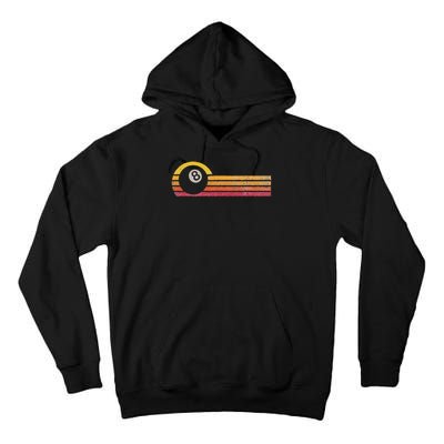 Vintage Style Billiards 8 Ball Silhouette Retro Pool Player Tall Hoodie