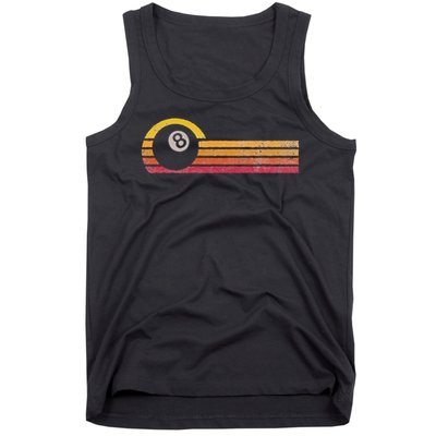 Vintage Style Billiards 8 Ball Silhouette Retro Pool Player Tank Top