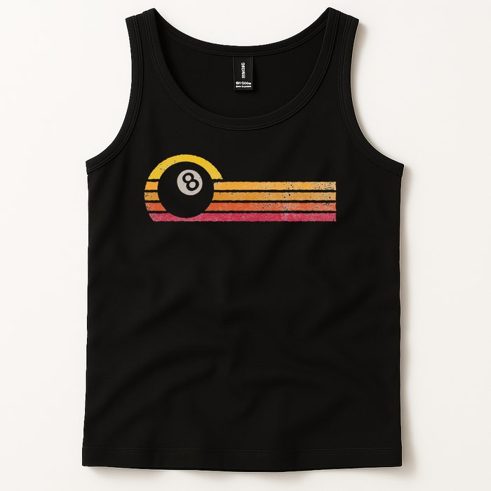 Vintage Style Billiards 8 Ball Silhouette Retro Pool Player Tank Top