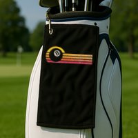 Vintage Style Billiards 8 Ball Silhouette Retro Pool Player Golf Towel