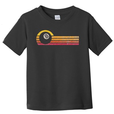 Vintage Style Billiards 8 Ball Silhouette Retro Pool Player Toddler T-Shirt
