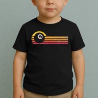 Vintage Style Billiards 8 Ball Silhouette Retro Pool Player Toddler T-Shirt