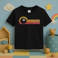 Vintage Style Billiards 8 Ball Silhouette Retro Pool Player Toddler T-Shirt