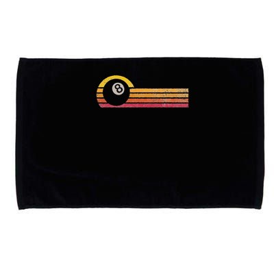 Vintage Style Billiards 8 Ball Silhouette Retro Pool Player Microfiber Hand Towel