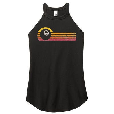 Vintage Style Billiards 8 Ball Silhouette Retro Pool Player Women's Perfect Tri Rocker Tank