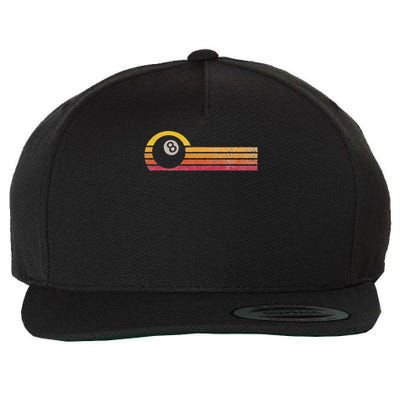 Vintage Style Billiards 8 Ball Silhouette Retro Pool Player Wool Snapback Cap