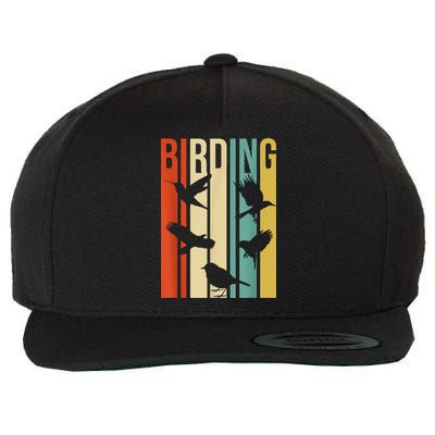 Vintage Style Birding Cute Gift For Birders With Birds Wool Snapback Cap