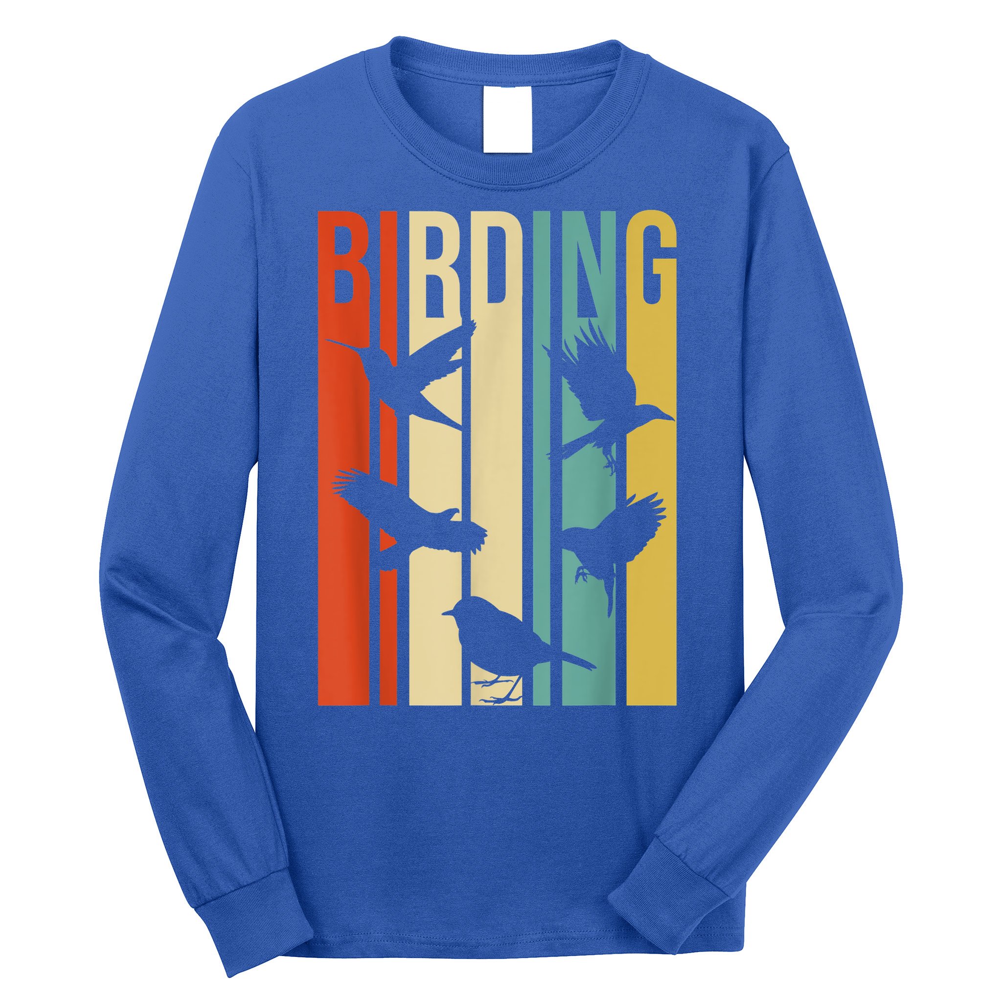 Vintage Style Birding Cute Gift For Birders With Birds Long Sleeve Shirt