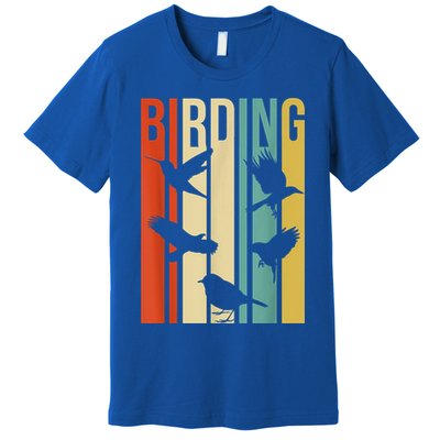 Vintage Style Birding Cute Gift For Birders With Birds Premium T-Shirt
