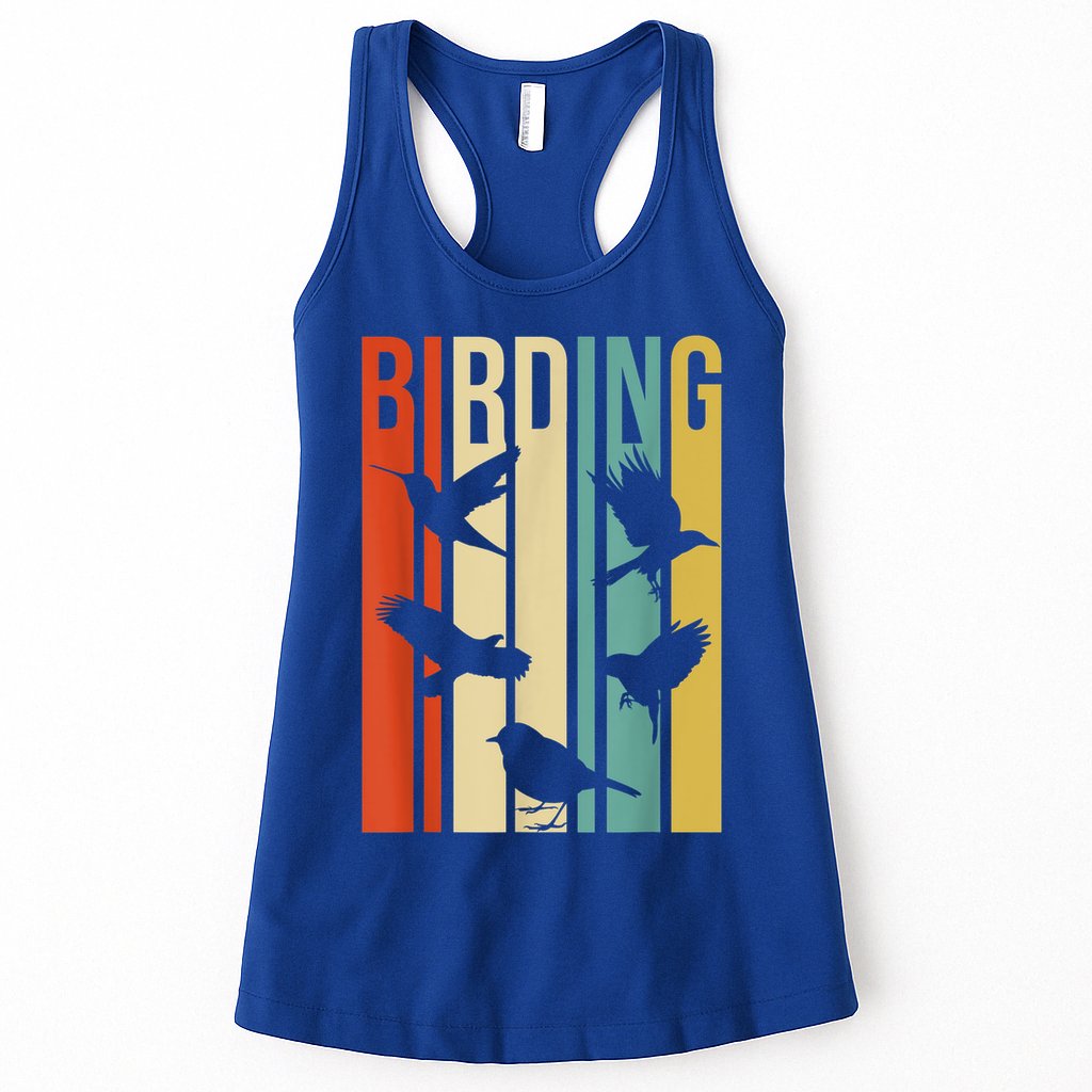 Vintage Style Birding Cute Gift For Birders With Birds Womens Tank Top
